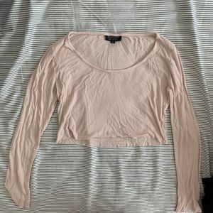 Topshop light coral cropped long sleeves
